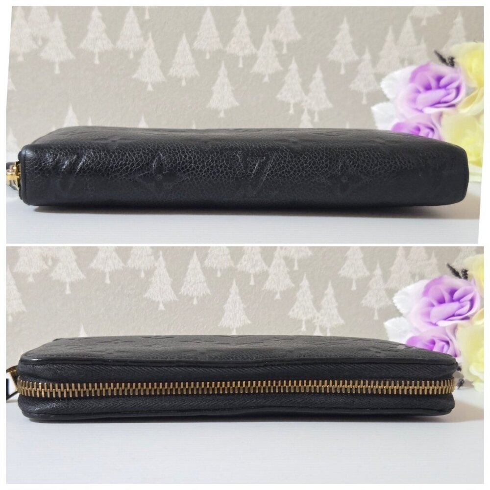 Authentic Louis Vuitton Monogram Empreinte Leather Zippy Long Wallet Black - Picture 4 of 15